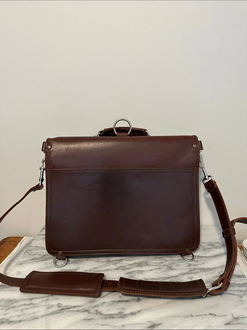 Saddleback Leather Co. Slim Briefcase Chestnut Full Grain Leather Messenger Bag